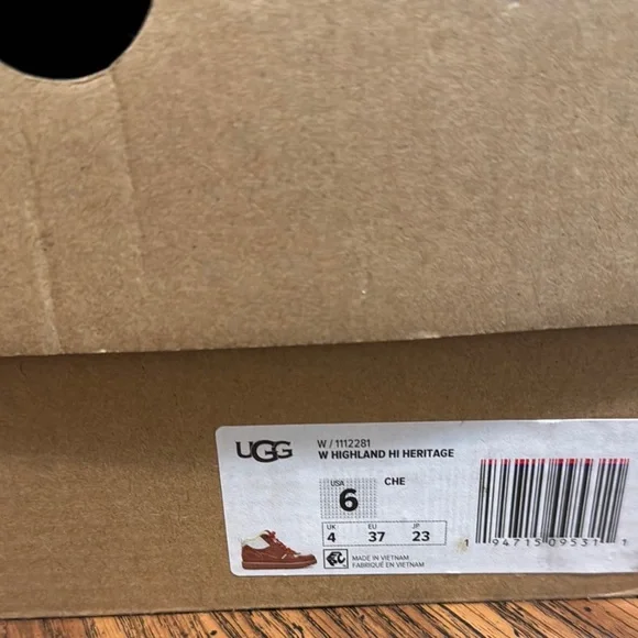 UGG Women's Highland Hi Heritage Sneaker, Chestnut, Size 6 - Picture 8 of 8